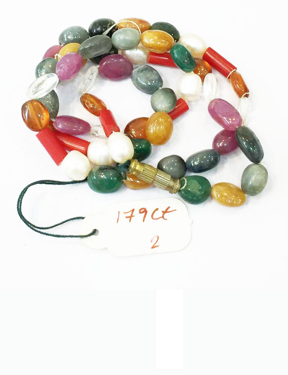 Natural Certified Navratana Stones Mala